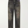 Savage Straight -Leg Bead-Embellished Distressed Jeans Savage Straight -Leg Bead-Embellished Distressed Jeans