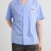 Camp-Collar Logo-Embroidered Striped Cotton Shirt - FR