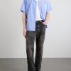 Camp-Collar Logo-Embroidered Striped Cotton Shirt - OU