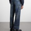 Savage Wide-Leg Bead-Embellished Distressed Jeans - BK Savage Wide-Leg Bead-Embellished Distressed Jeans - BK