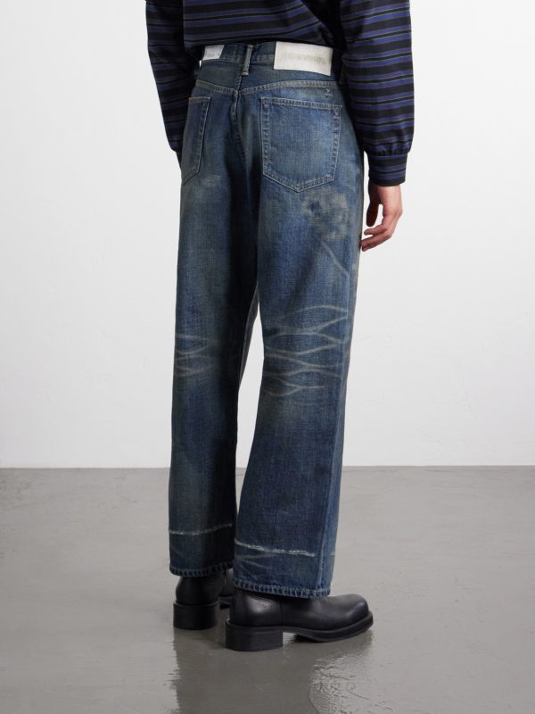 Savage Wide-Leg Bead-Embellished Distressed Jeans - BK Savage Wide-Leg Bead-Embellished Distressed Jeans - BK