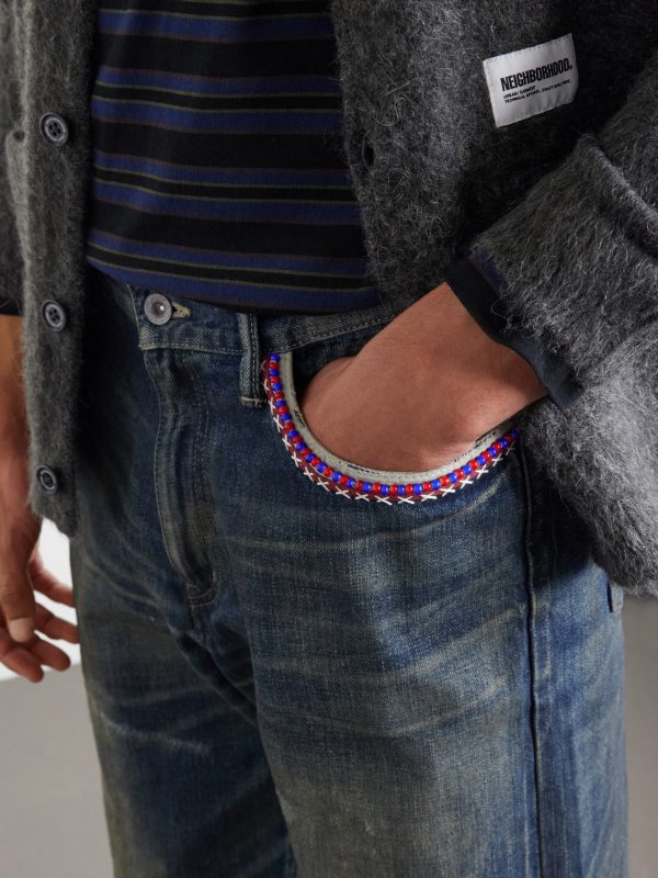 Savage Wide-Leg Bead-Embellished Distressed Jeans - E4 Savage Wide-Leg Bead-Embellished Distressed Jeans - E4