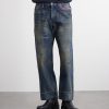 Savage Wide-Leg Bead-Embellished Distressed Jeans - FR Savage Wide-Leg Bead-Embellished Distressed Jeans - FR