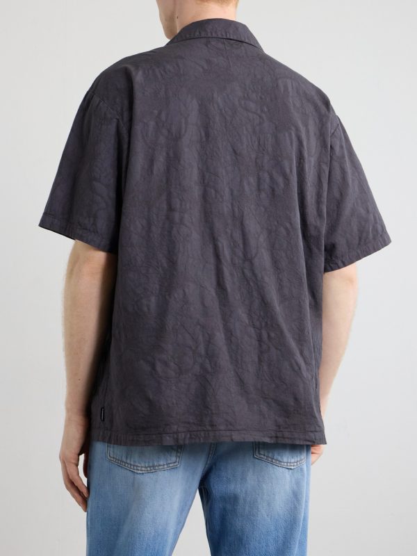 Camp-Collar Cotton-Jacquard Shirt - BK Camp-Collar Cotton-Jacquard Shirt - BK
