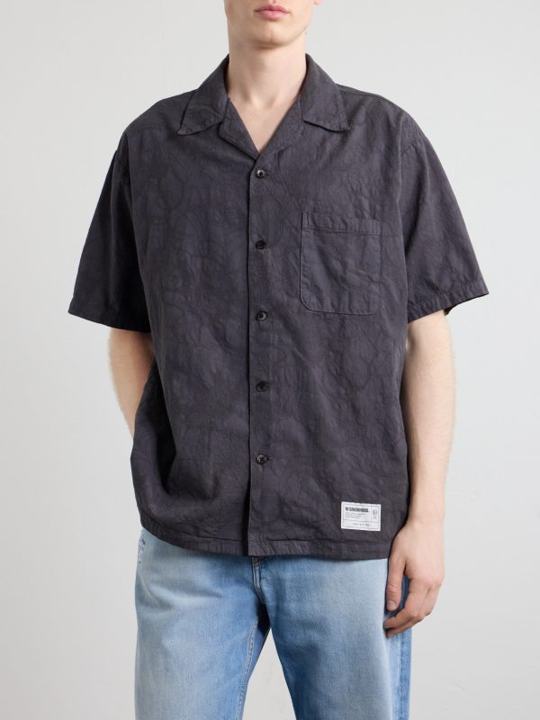 Camp-Collar Cotton-Jacquard Shirt - FR Camp-Collar Cotton-Jacquard Shirt - FR