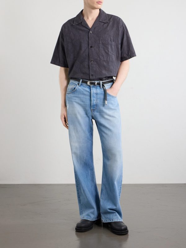 Camp-Collar Cotton-Jacquard Shirt - OU Camp-Collar Cotton-Jacquard Shirt - OU