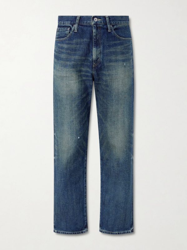 Washed Straight-Leg Jeans