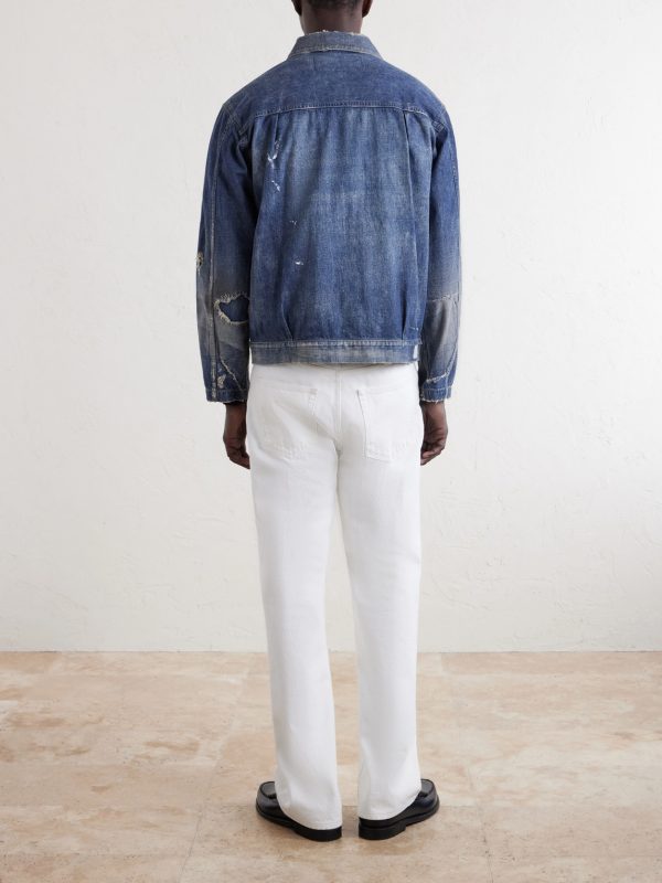 Distressed Denim Jacket - BK Distressed Denim Jacket - BK