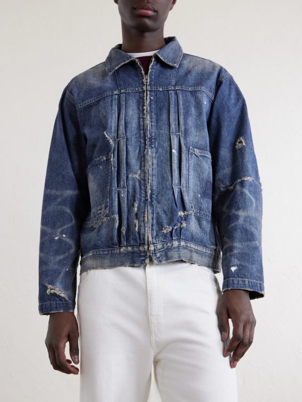 Distressed Denim Jacket - FR Distressed Denim Jacket - FR