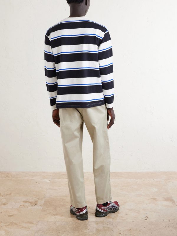 Logo-Embroidered Striped Cotton-Jersey Sweater - BK Logo-Embroidered Striped Cotton-Jersey Sweater - BK