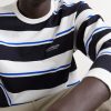 Logo-Embroidered Striped Cotton-Jersey Sweater - CU Logo-Embroidered Striped Cotton-Jersey Sweater - CU