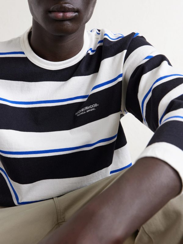 Logo-Embroidered Striped Cotton-Jersey Sweater - CU Logo-Embroidered Striped Cotton-Jersey Sweater - CU