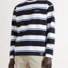 Logo-Embroidered Striped Cotton-Jersey Sweater - FR Logo-Embroidered Striped Cotton-Jersey Sweater - FR