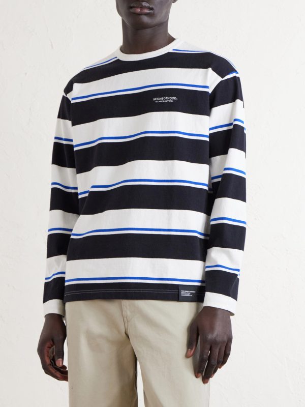 Logo-Embroidered Striped Cotton-Jersey Sweater - FR Logo-Embroidered Striped Cotton-Jersey Sweater - FR