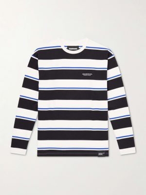 Logo-Embroidered Striped Cotton-Jersey Sweater Logo-Embroidered Striped Cotton-Jersey Sweater