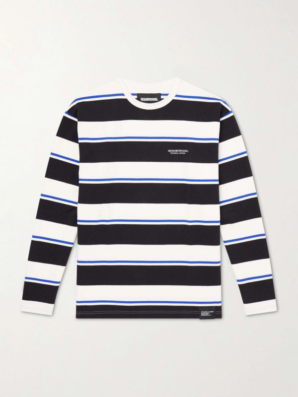 Logo-Embroidered Striped Cotton-Jersey Sweater Logo-Embroidered Striped Cotton-Jersey Sweater