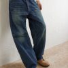 Washed Wide-Leg Jeans - E1