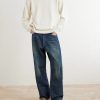 Washed Wide-Leg Jeans - OU
