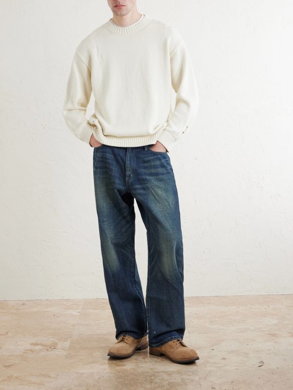 Washed Wide-Leg Jeans - OU