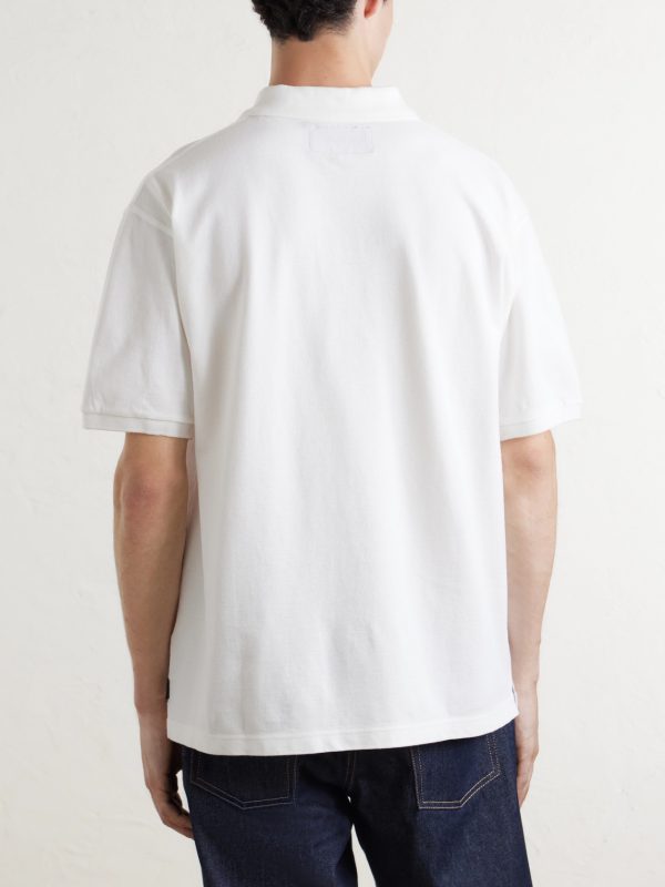 Logo-Appliquéd Embroidered Cotton-Piqué Polo Shirt - BK