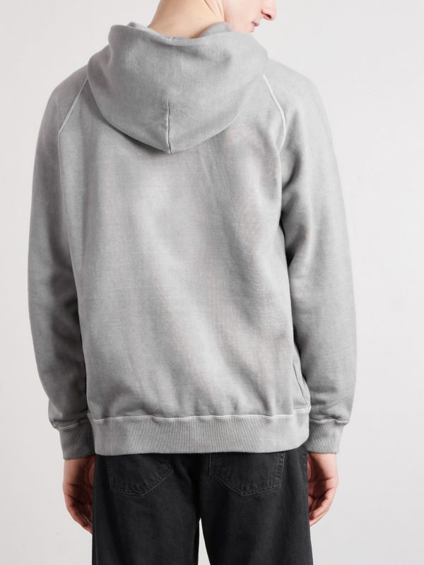 Logo-Embroidered Pigment-Dyed Cotton-Jersey Hoodie - BK Logo-Embroidered Pigment-Dyed Cotton-Jersey Hoodie - BK
