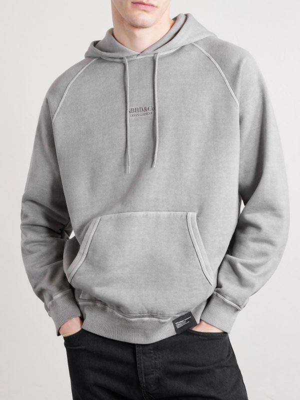 Logo-Embroidered Pigment-Dyed Cotton-Jersey Hoodie - FR Logo-Embroidered Pigment-Dyed Cotton-Jersey Hoodie - FR