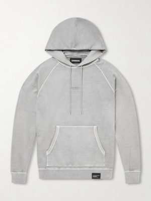 Logo-Embroidered Pigment-Dyed Cotton-Jersey Hoodie Logo-Embroidered Pigment-Dyed Cotton-Jersey Hoodie