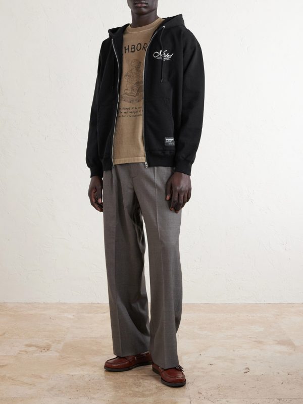 Staple Logo-Print Cotton-Fleece Zip-Up Hoodie - OU