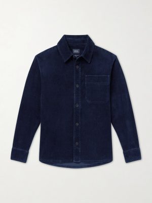 Basile Logo-Embroidered Cotton-Corduroy Shirt