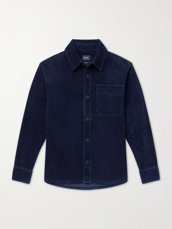 Basile Logo-Embroidered Cotton-Corduroy Shirt Basile Logo-Embroidered Cotton-Corduroy Shirt