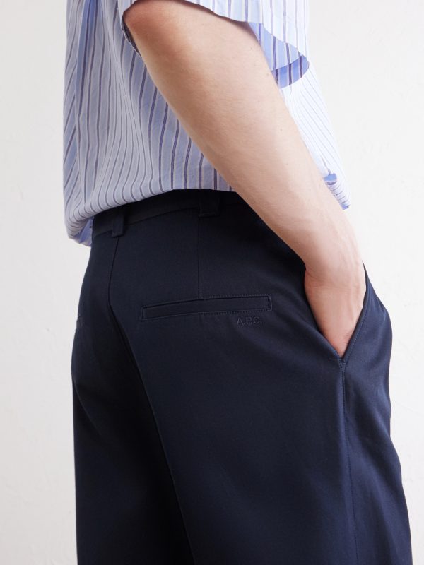 Ricky Straight-Leg Pleated Organic Cotton Trousers - CU