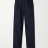 Ricky Straight-Leg Pleated Organic Cotton Trousers