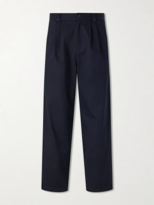 Ricky Straight-Leg Pleated Organic Cotton Trousers Ricky Straight-Leg Pleated Organic Cotton Trousers