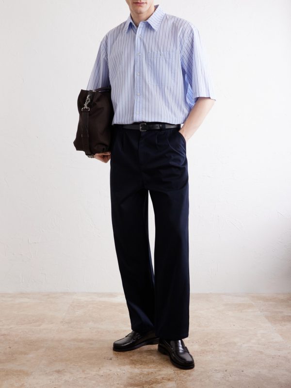 Ricky Straight-Leg Pleated Organic Cotton Trousers - OU