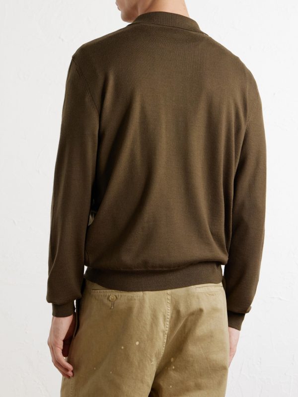 Riou Virgin Wool Polo Shirt - BK