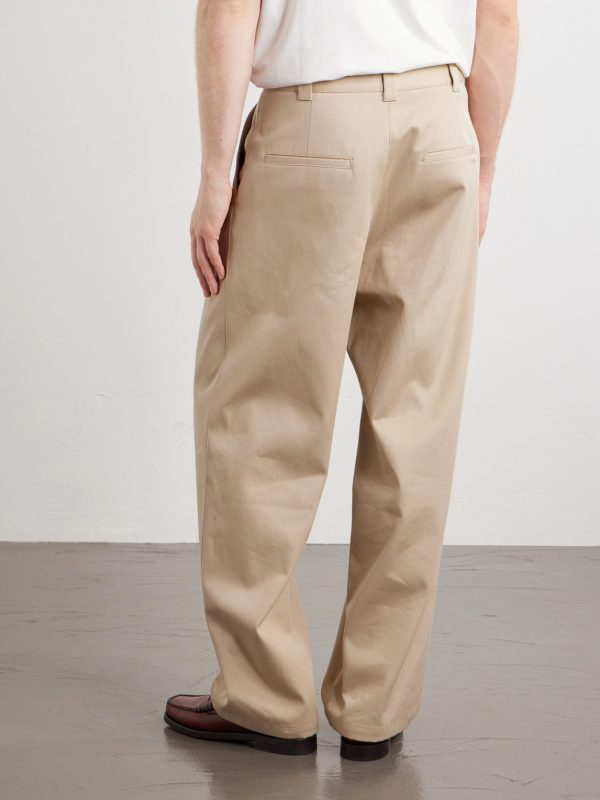Ricky Straight-Leg Pleated Organic Cotton Trousers - BK Ricky Straight-Leg Pleated Organic Cotton Trousers - BK