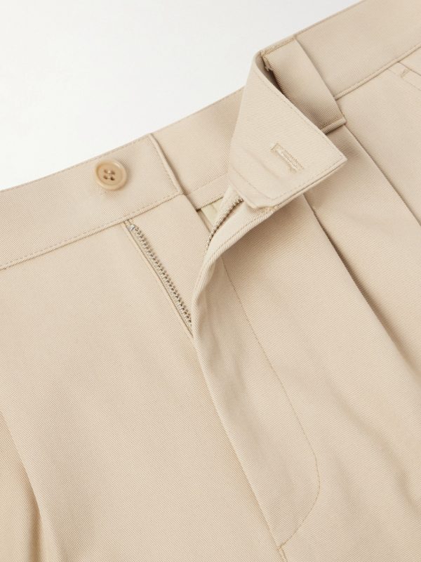 Ricky Straight-Leg Pleated Organic Cotton Trousers - E1 Ricky Straight-Leg Pleated Organic Cotton Trousers - E1