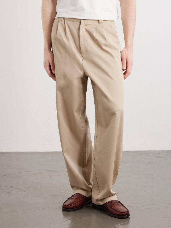 Ricky Straight-Leg Pleated Organic Cotton Trousers - FR Ricky Straight-Leg Pleated Organic Cotton Trousers - FR