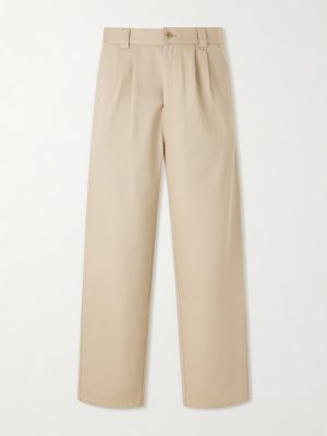 Ricky Straight-Leg Pleated Organic Cotton Trousers Ricky Straight-Leg Pleated Organic Cotton Trousers