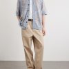 Ricky Straight-Leg Pleated Organic Cotton Trousers - OU Ricky Straight-Leg Pleated Organic Cotton Trousers - OU