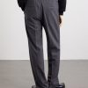 Dylan Straight-Leg Wool-Blend Grain de Poudre Trousers - BK Dylan Straight-Leg Wool-Blend Grain de Poudre Trousers - BK