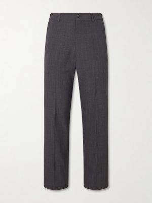 Dylan Straight-Leg Wool-Blend Grain de Poudre Trousers