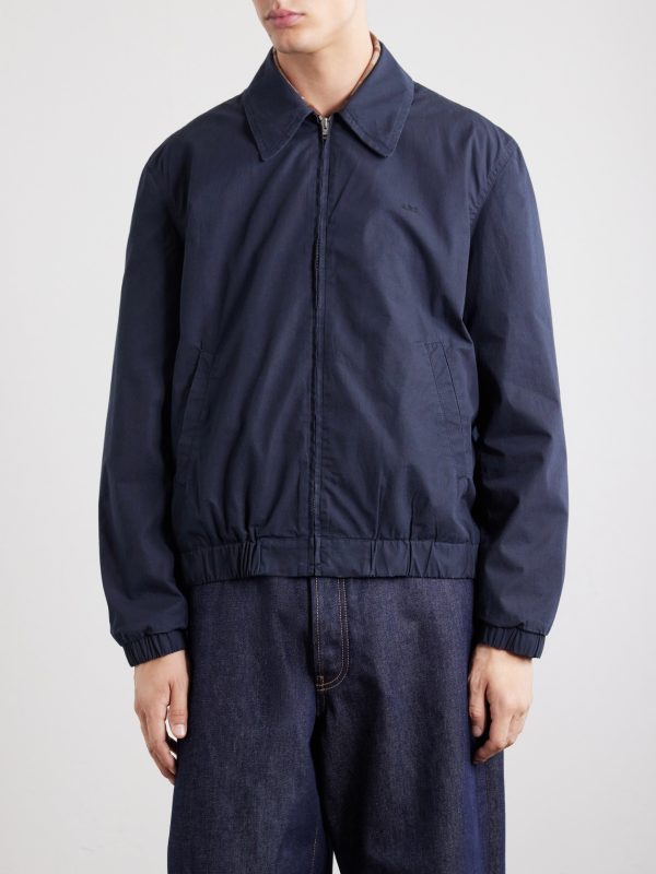 William Logo-Embroidered Cotton-Gabardine Blouson Jacket - FR William Logo-Embroidered Cotton-Gabardine Blouson Jacket - FR