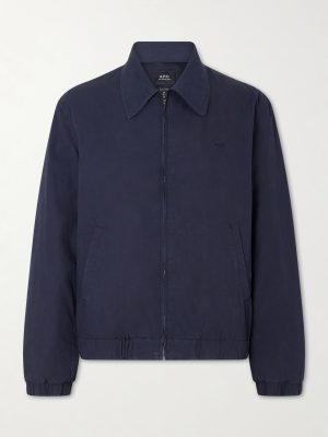 William Logo-Embroidered Cotton-Gabardine Blouson Jacket William Logo-Embroidered Cotton-Gabardine Blouson Jacket