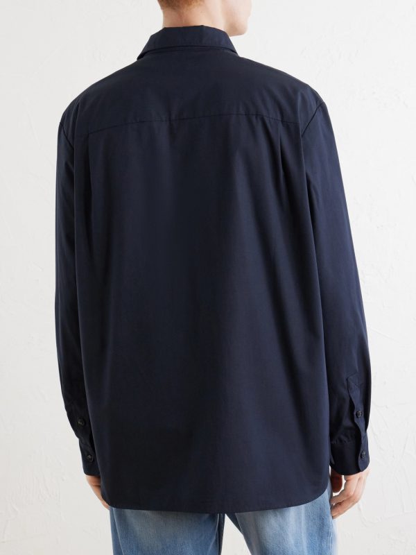 Malo Logo-Embroidered Organic Cotton-Poplin Shirt - BK Malo Logo-Embroidered Organic Cotton-Poplin Shirt - BK
