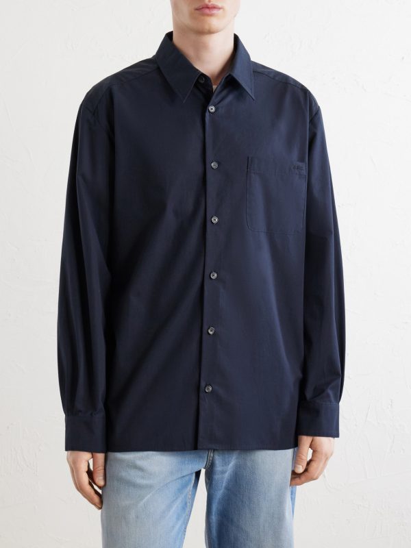 Malo Logo-Embroidered Organic Cotton-Poplin Shirt - FR Malo Logo-Embroidered Organic Cotton-Poplin Shirt - FR