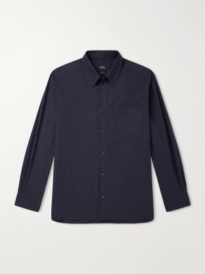 Malo Logo-Embroidered Organic Cotton-Poplin Shirt Malo Logo-Embroidered Organic Cotton-Poplin Shirt