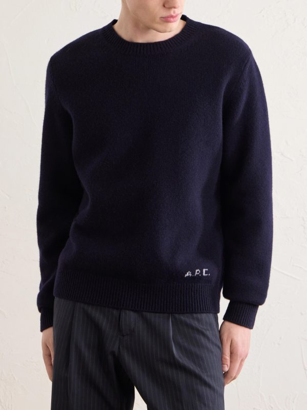 Edmond Logo-Intarsia Wool Sweater - FR Edmond Logo-Intarsia Wool Sweater - FR