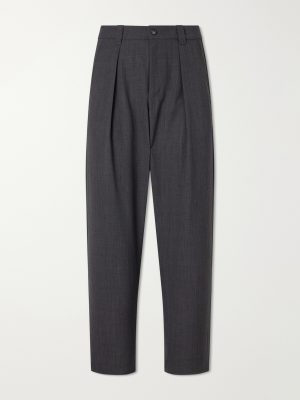Renato Wide-Leg Pleated Twill Trousers