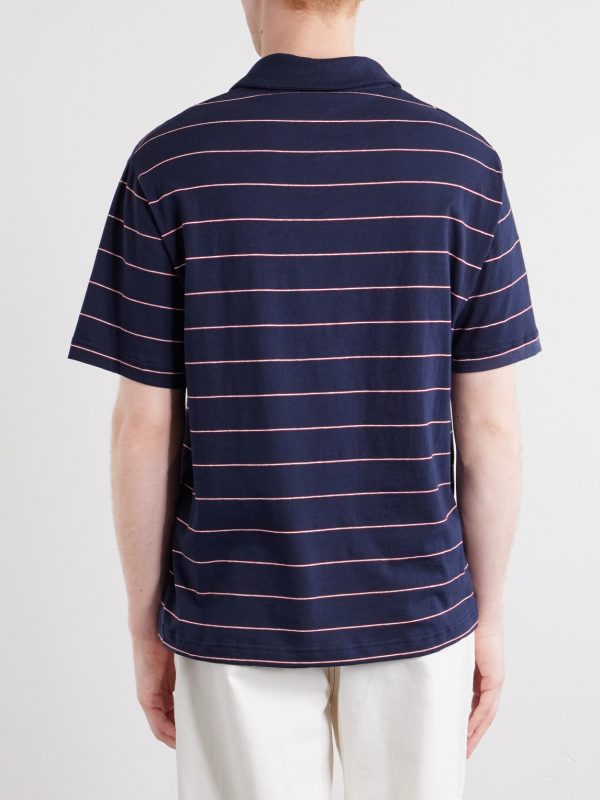Henry Striped Cotton-Blend Jersey Polo Shirt - BK